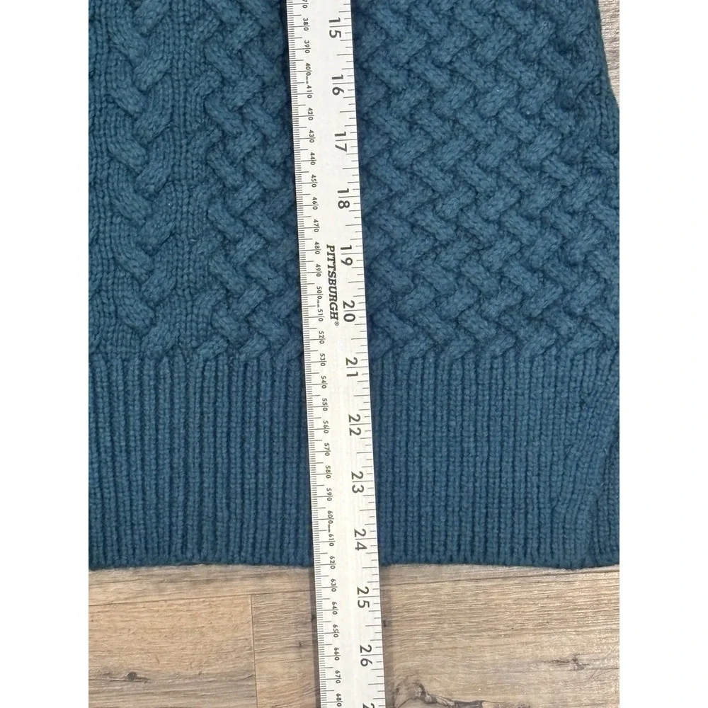 Banana Republic Cable Knit‎ Sweater Tunic Glen Green Merino Cotton Woman XS Cozy